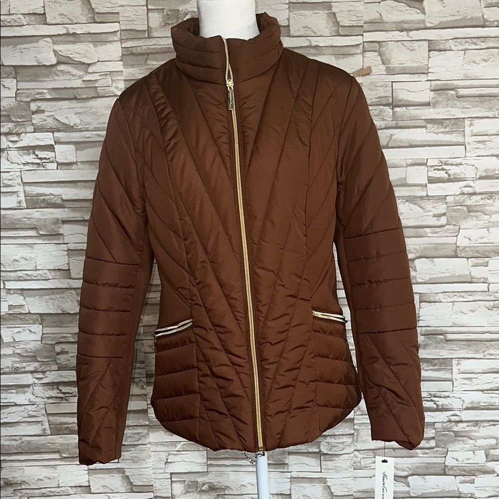 KENNETH COLE New York Medium Quilted Jacket with Gold Zipper